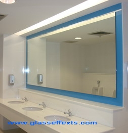 Mirror with Glass Colour Coat Border
